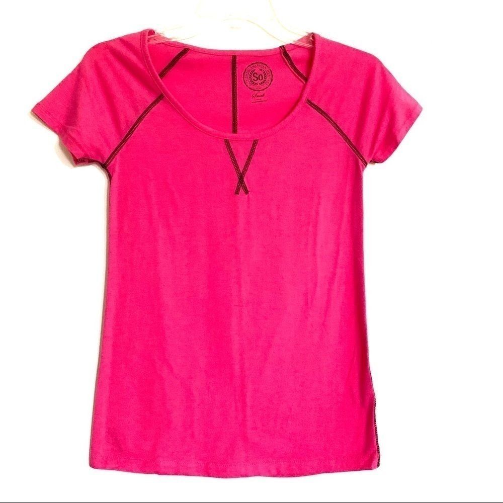 SO brand Hot Pink Short Sleeve Tee Shirt Basic size Small